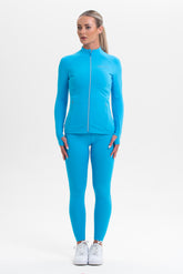 Blue Funnel Neck Top