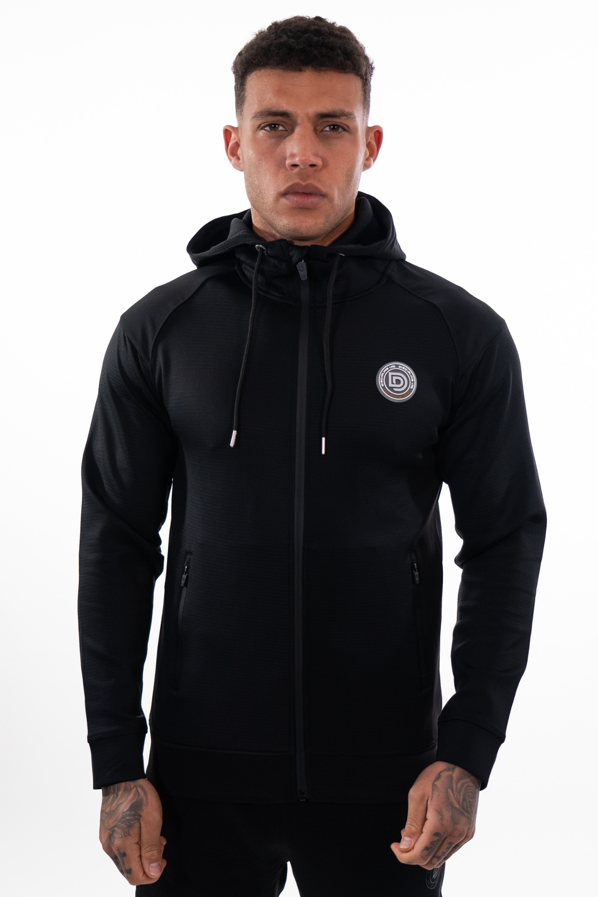 Black Zip-Thru Hoodie Front