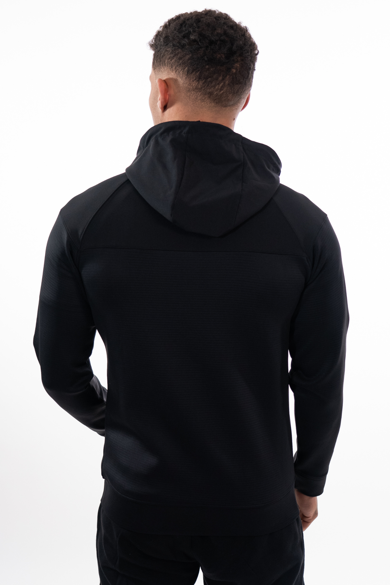 Black Zip-Thru Hoodie Back