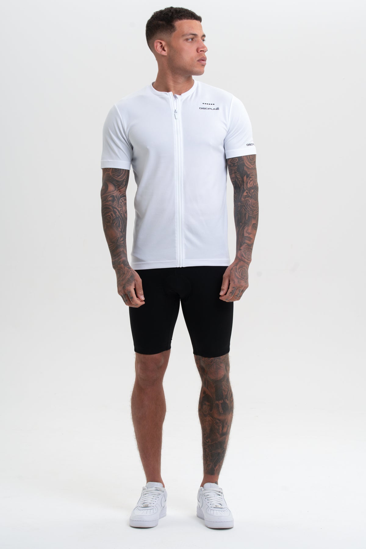 White Cycle Jersey Top